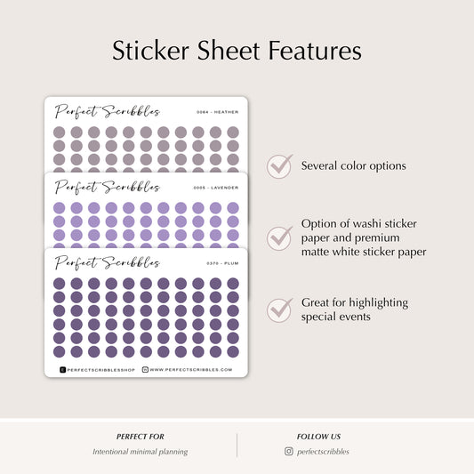 TINY DOTS 4mm | Minimal | Credit card size sheet | Washi Stickers