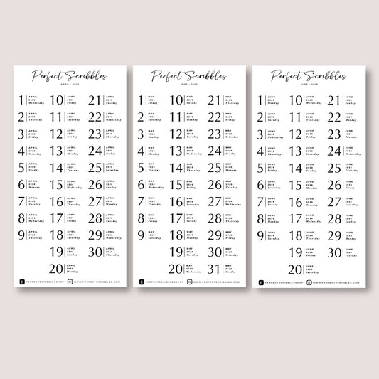 Minimal 2026 Dated Planner Stickers