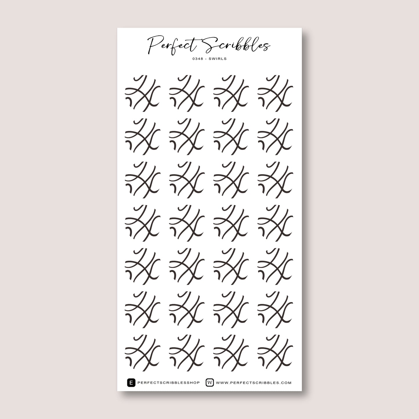 Large Circle Shaped Journaling Sticker in Lines Pattern