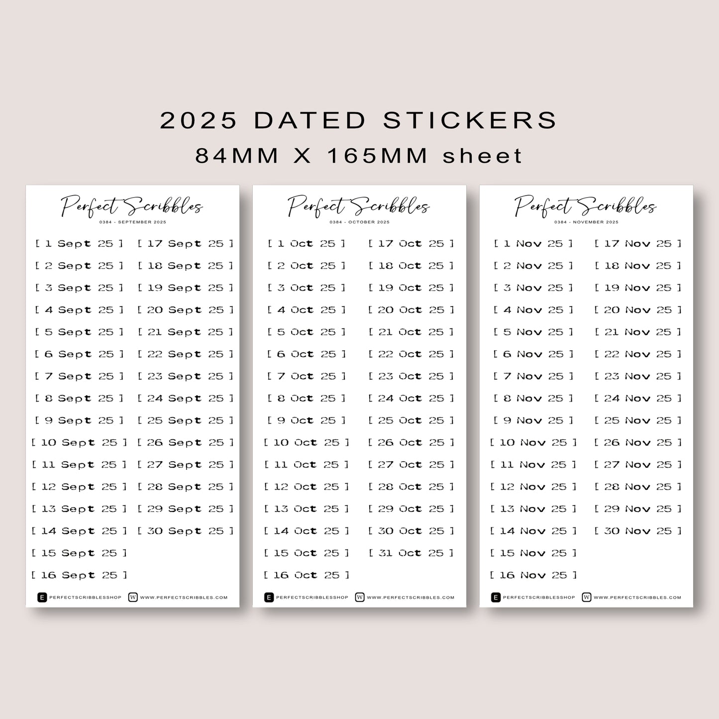 Stamp like 2025 Dated | Transparent Matte Planner Stickers