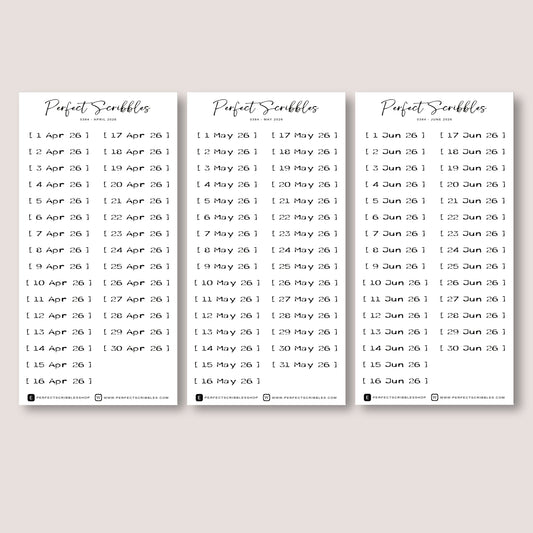 Stamp like 2026 Dated | Transparent Matte Planner Stickers