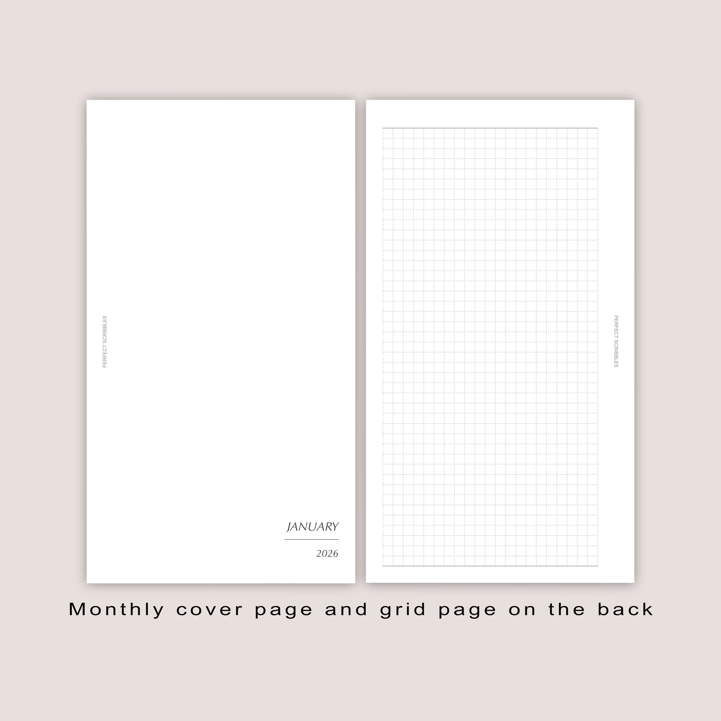 2026 Monthly Planner Inserts, SEPARABLE design: Several Sizes (PRINTED)