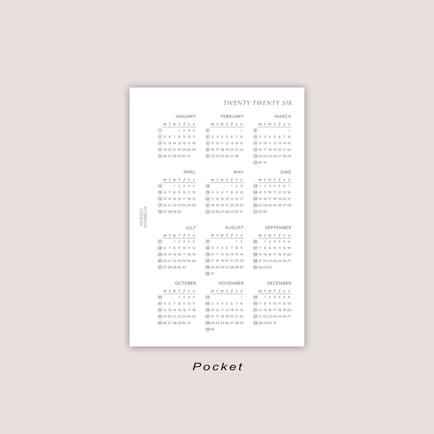 2026 Yearly Overview Insert | PRINTED