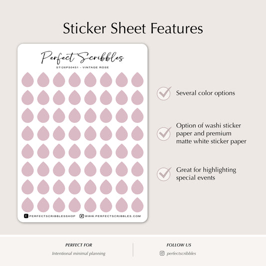 6mm Drop Planner Stickers | Functional Colour Coding Dots