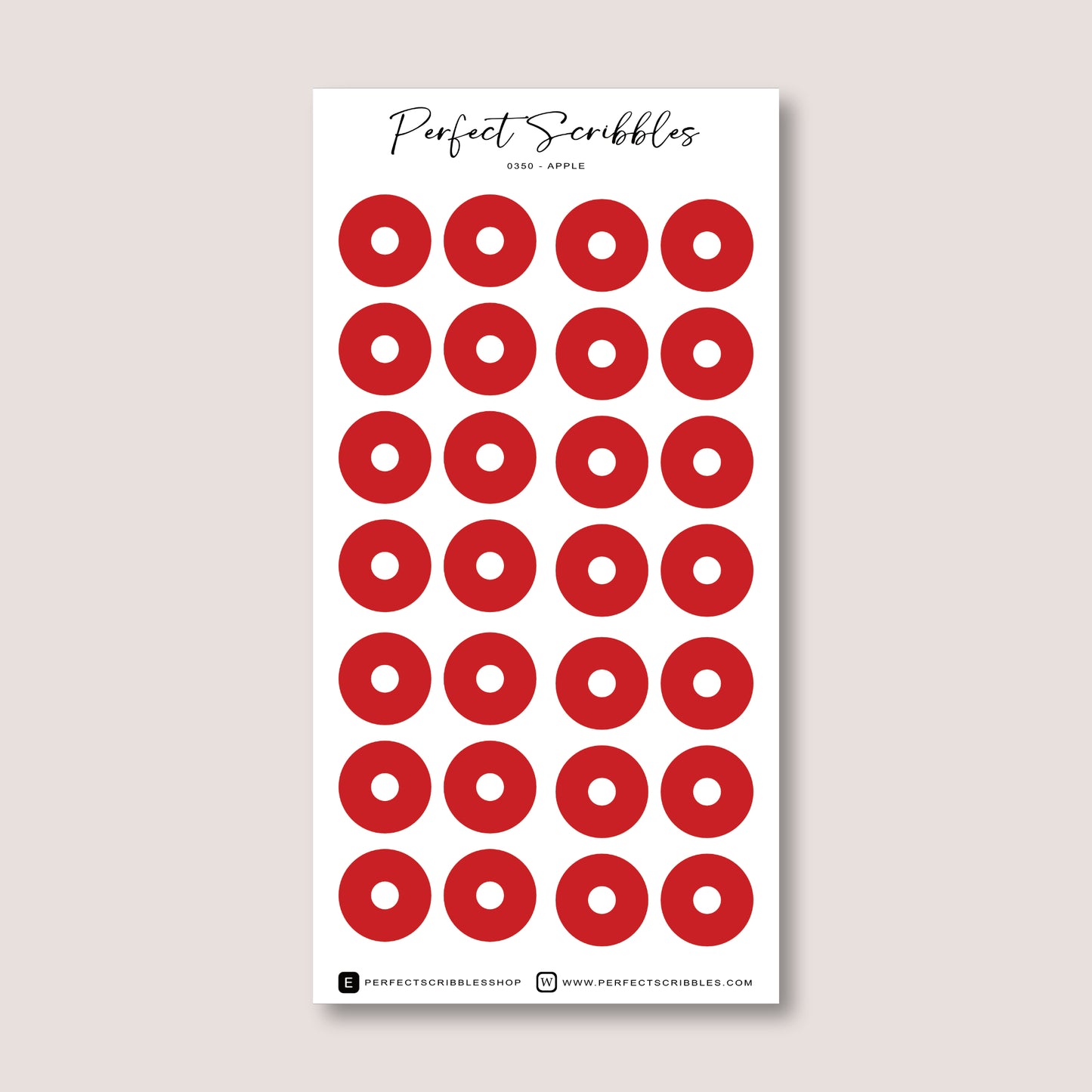 Large Highlight Ring Journaling Stickers 15mm, 28 per sheet
