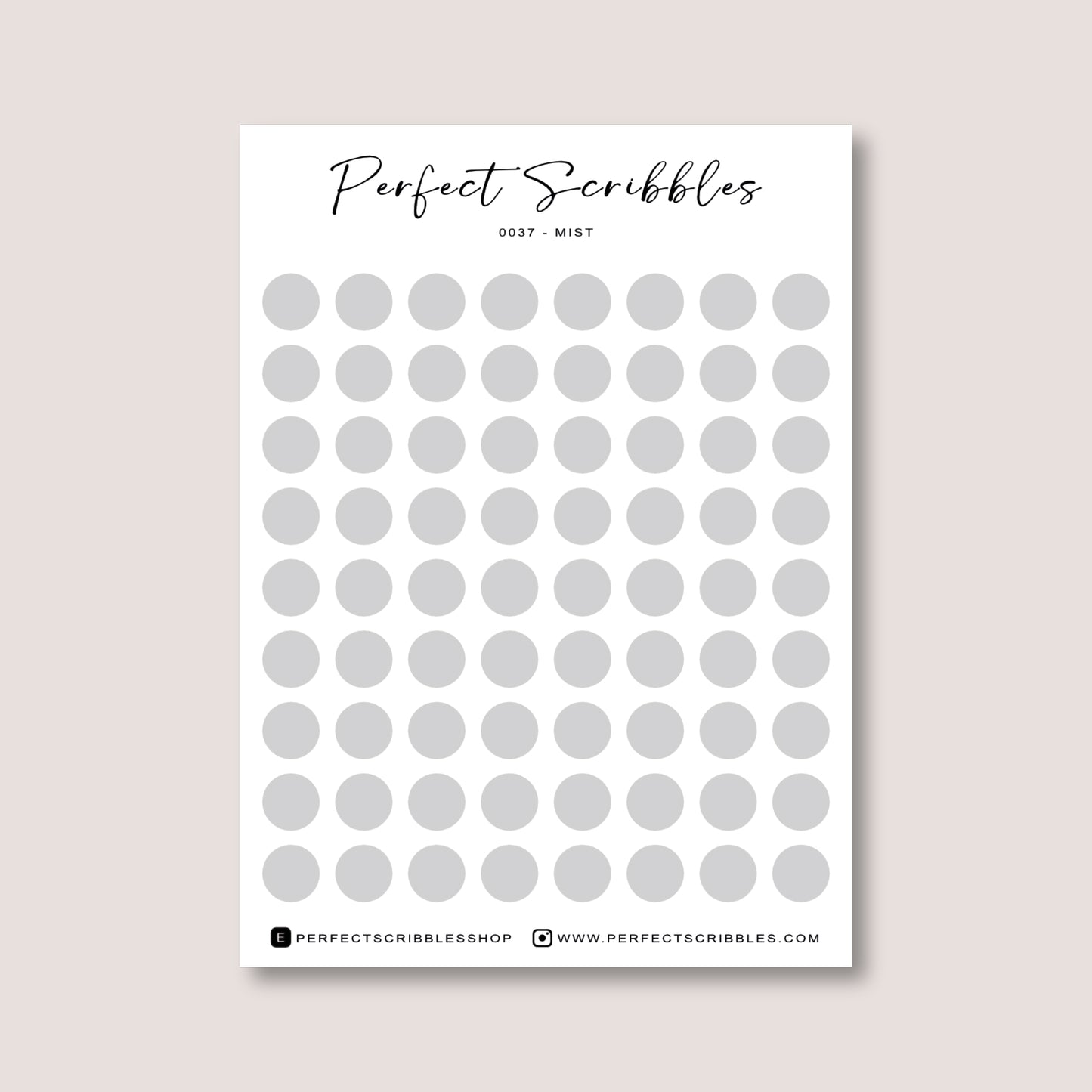 GREY Colours Regular Dot Planner Stickers – 72 Minimal Matte Dots (6 mm)