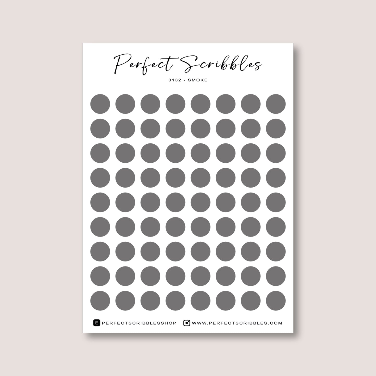 GREY Colours Regular Dot Planner Stickers – 72 Minimal Matte Dots (6 mm)