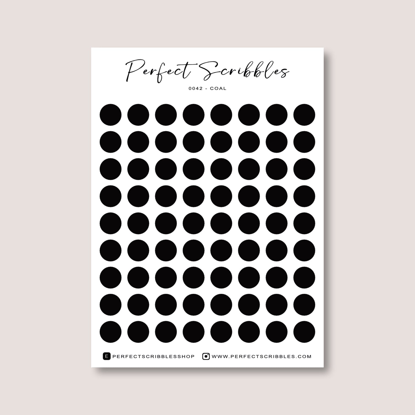 GREY Colours Regular Dot Planner Stickers – 72 Minimal Matte Dots (6 mm)