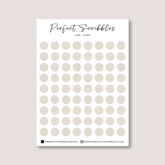 Neutral Colours Regular Dot Planner Stickers – 72 Minimal Matte Dots (6 mm)