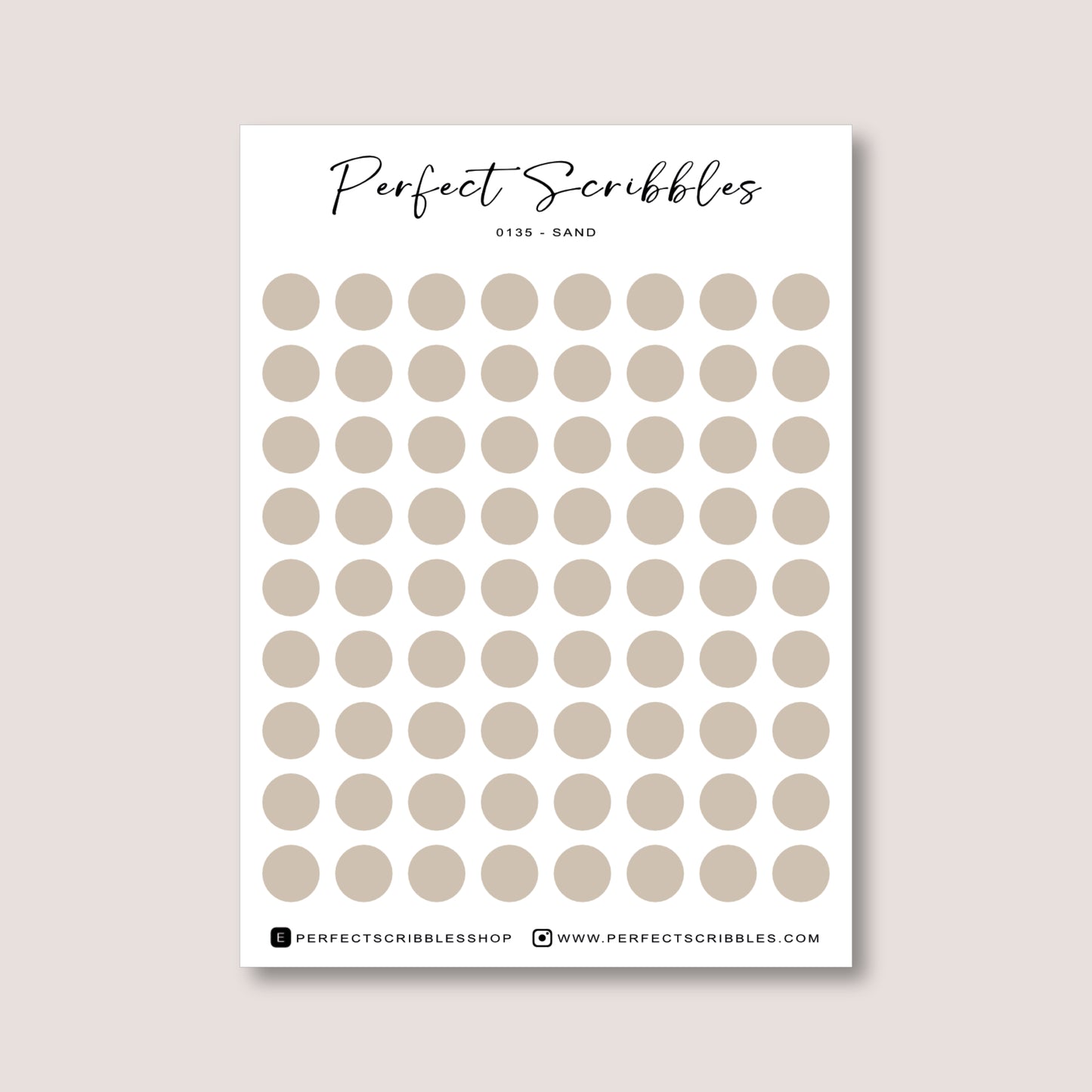 Neutral Colours Regular Dot Planner Stickers – 72 Minimal Matte Dots (6 mm)