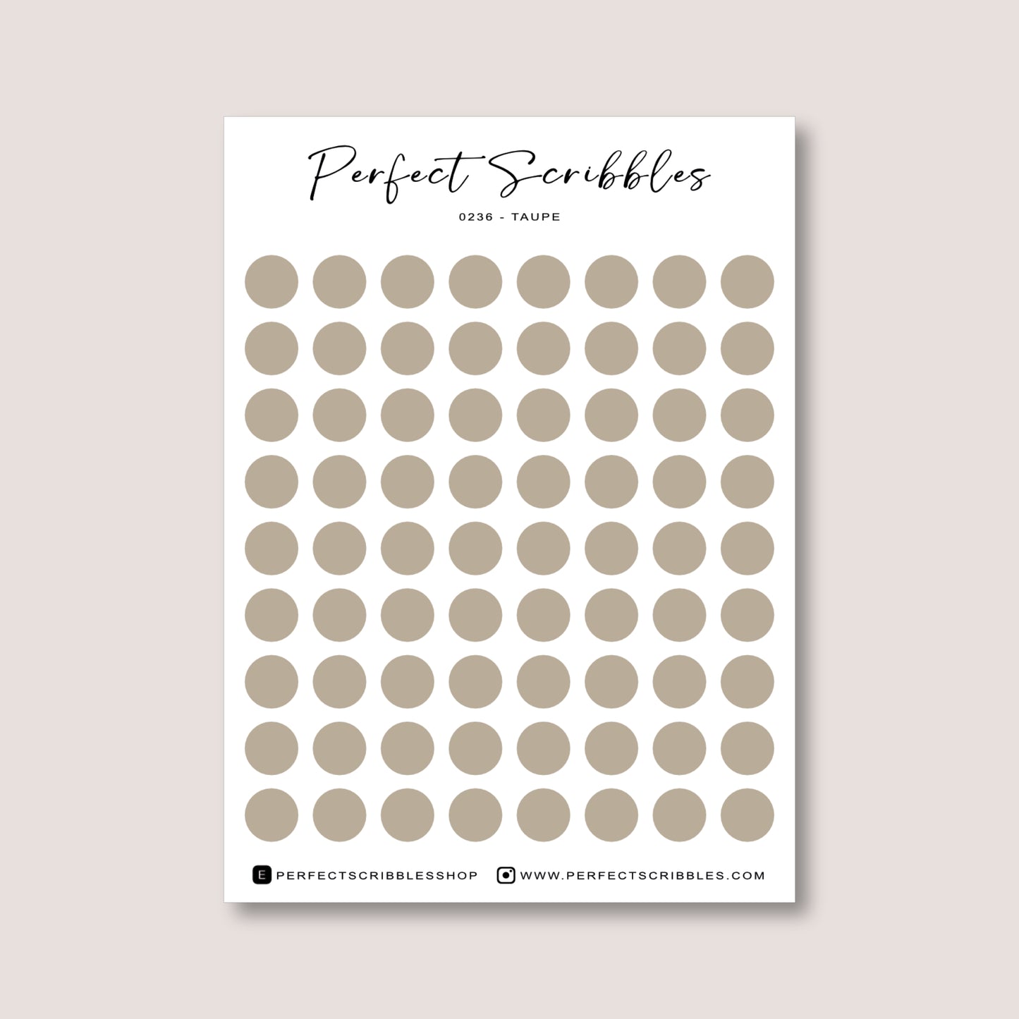 Neutral Colours Regular Dot Planner Stickers – 72 Minimal Matte Dots (6 mm)
