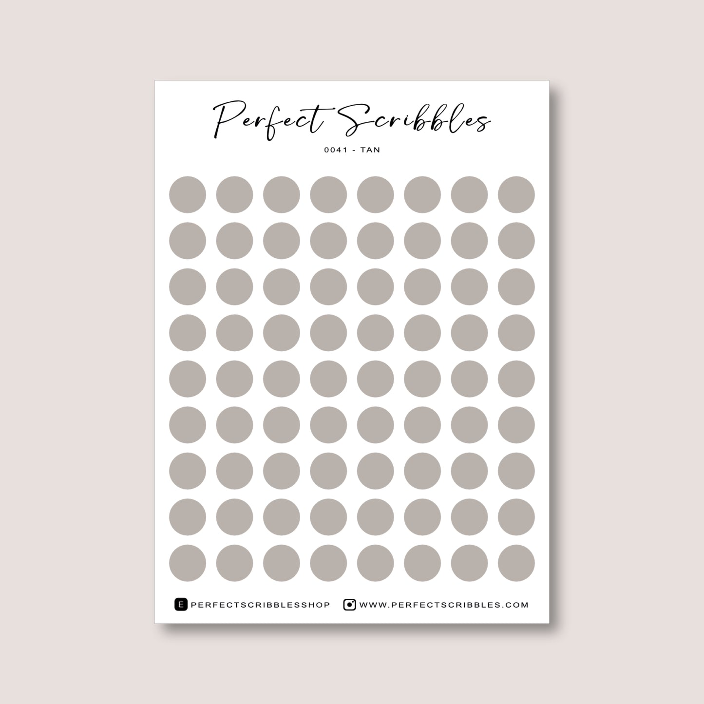 Neutral Colours Regular Dot Planner Stickers – 72 Minimal Matte Dots (6 mm)