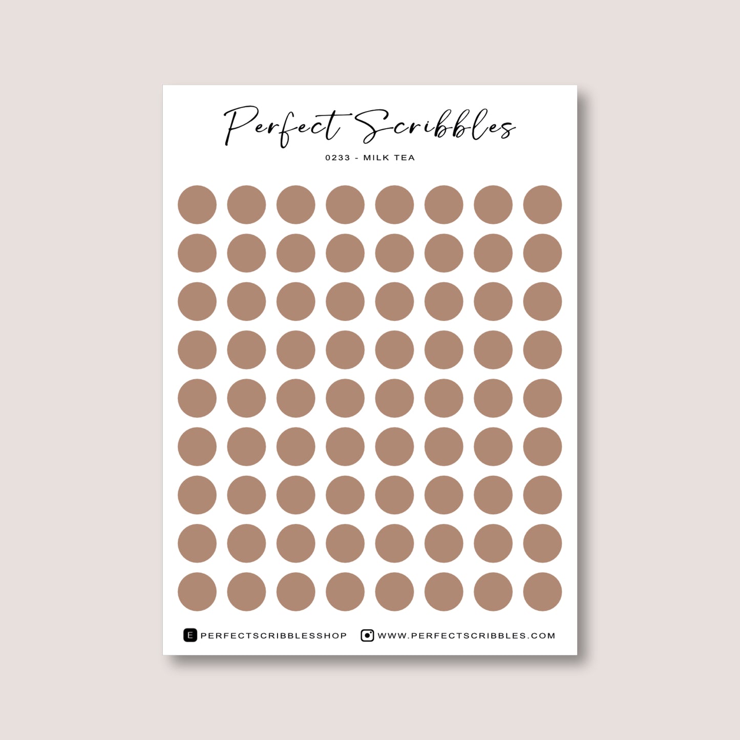 Neutral Colours Regular Dot Planner Stickers – 72 Minimal Matte Dots (6 mm)