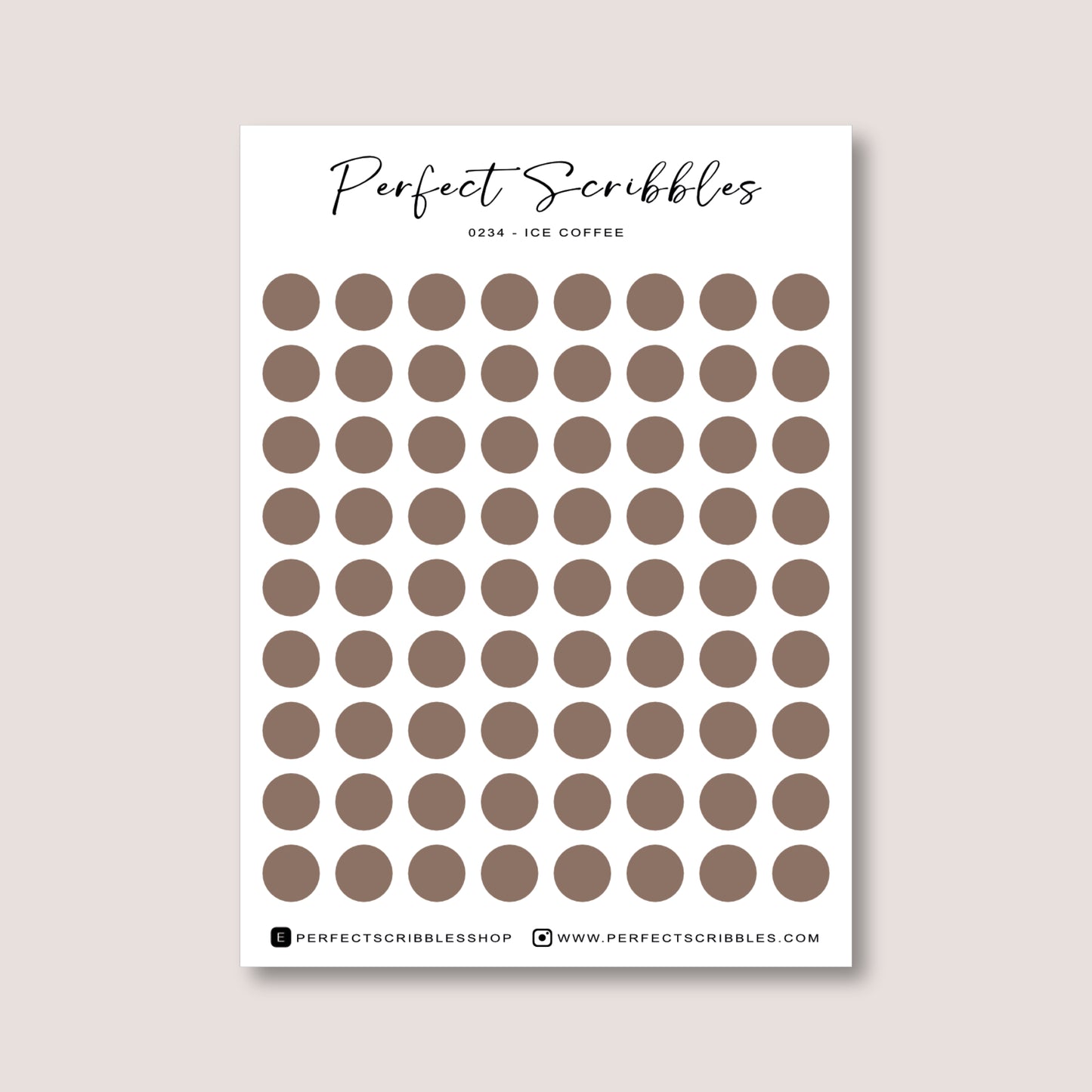 Neutral Colours Regular Dot Planner Stickers – 72 Minimal Matte Dots (6 mm)