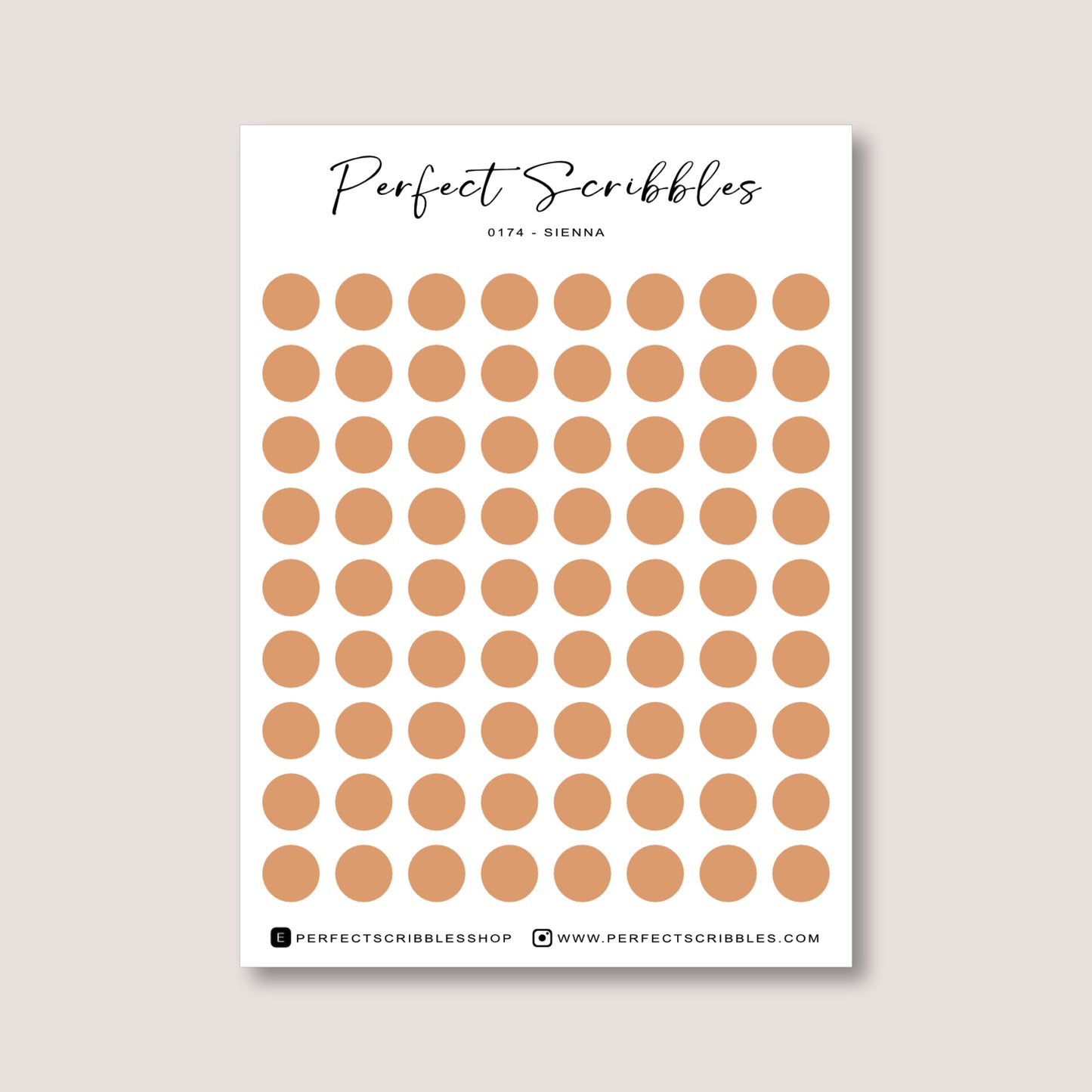 ORANGE Colours Regular Dot Planner Stickers – 72 Minimal Matte Dots (6 mm)