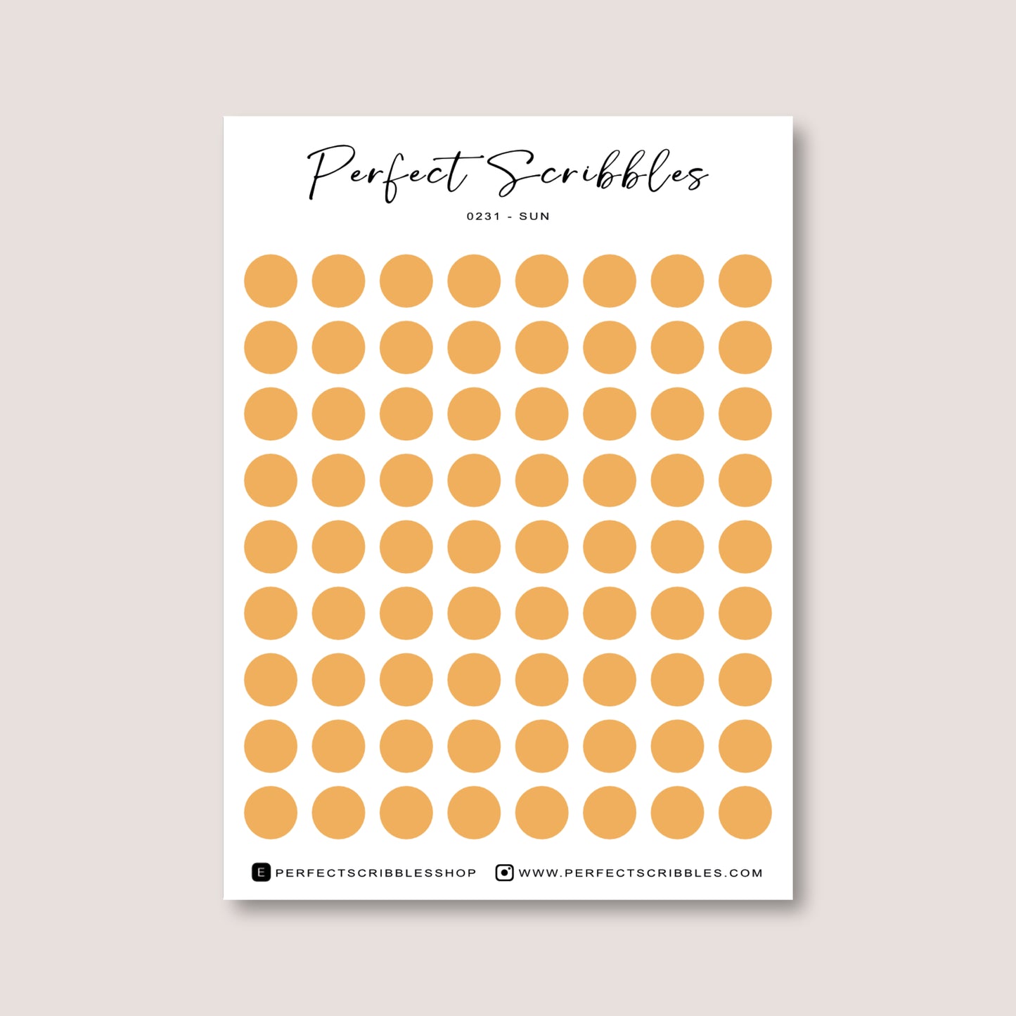 ORANGE Colours Regular Dot Planner Stickers – 72 Minimal Matte Dots (6 mm)