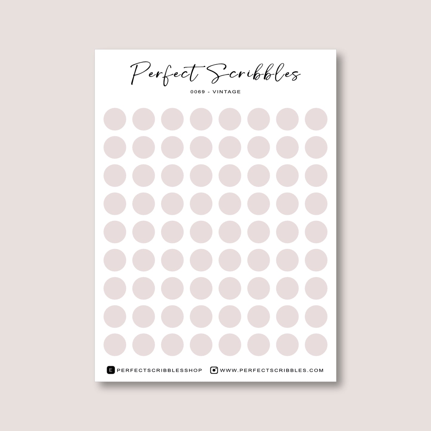 PINK Colours Regular Dot Planner Stickers – 72 Minimal Matte Dots (6 mm)