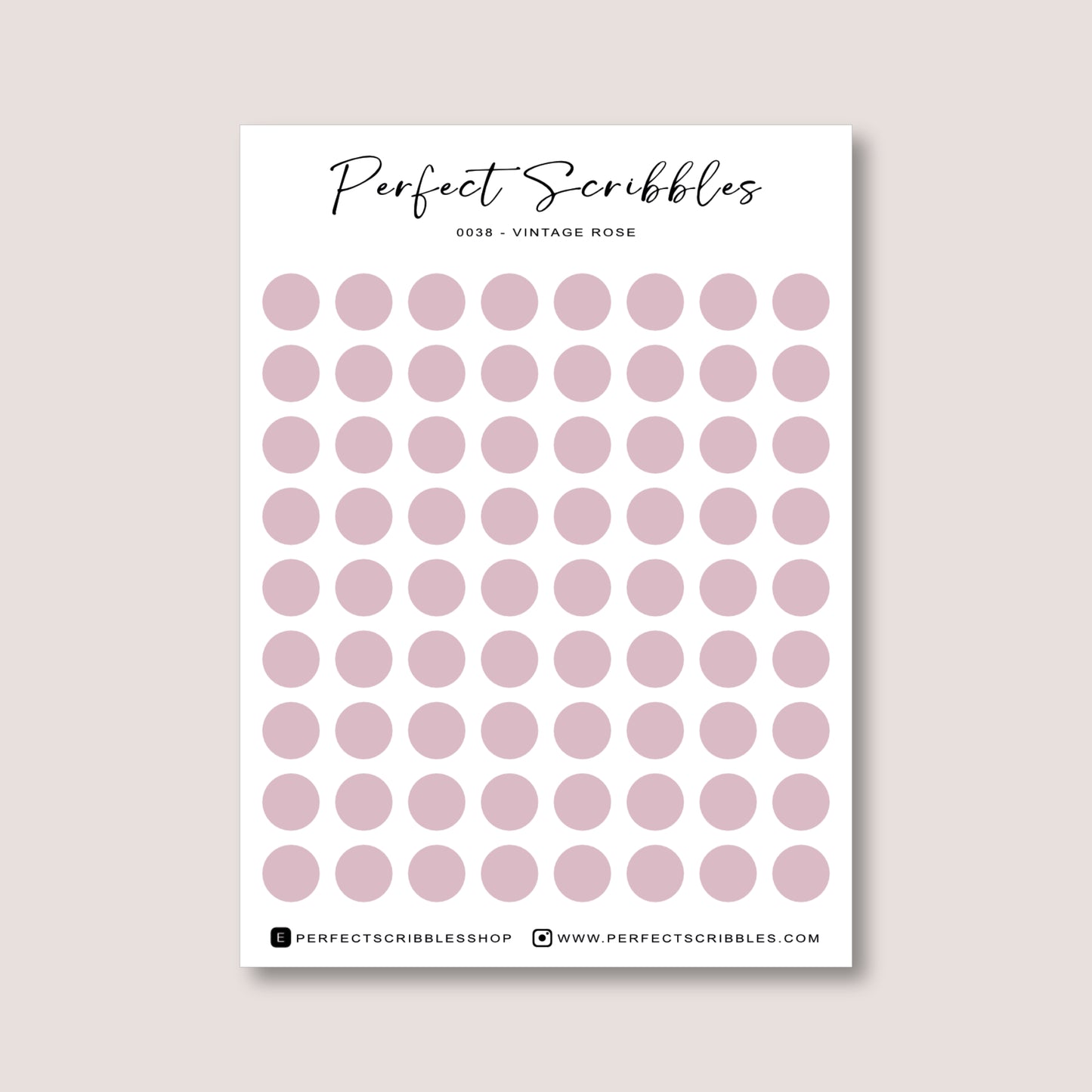 PINK Colours Regular Dot Planner Stickers – 72 Minimal Matte Dots (6 mm)