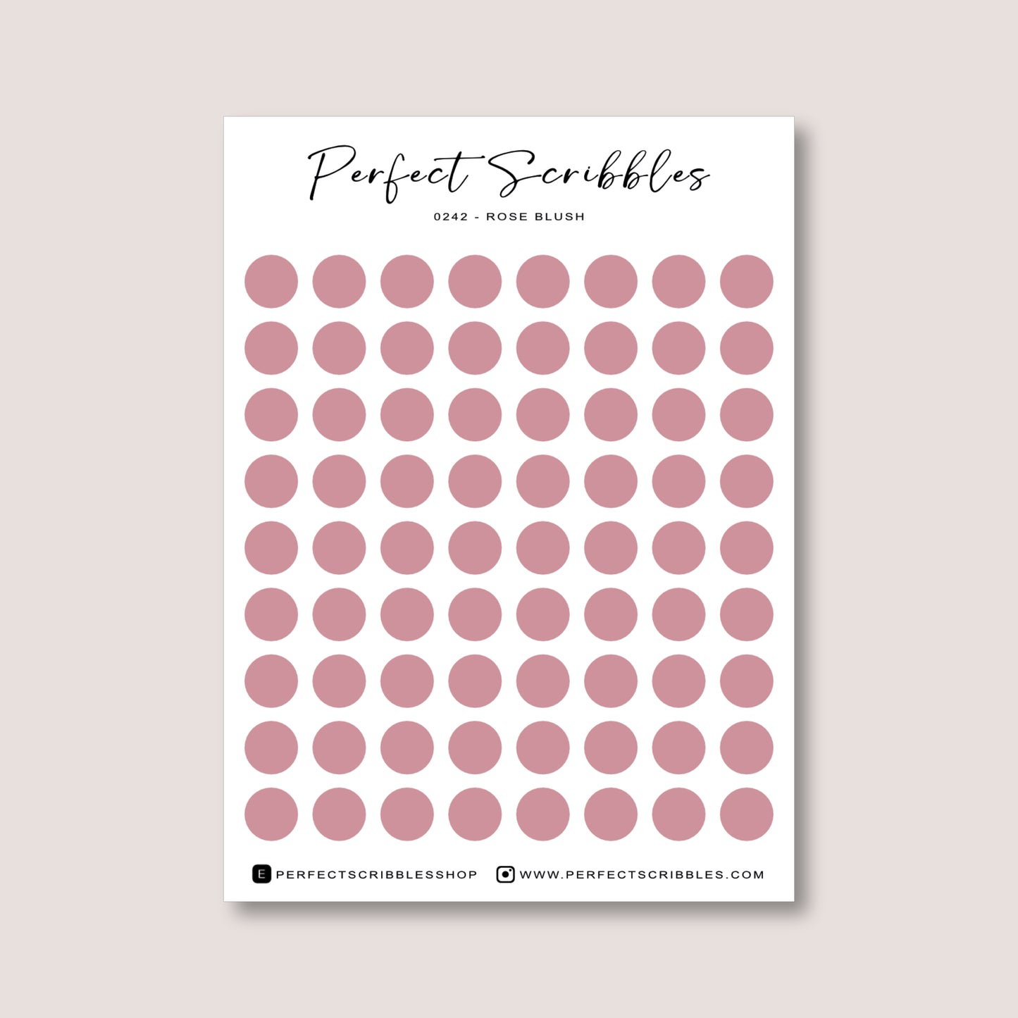PINK Colours Regular Dot Planner Stickers – 72 Minimal Matte Dots (6 mm)