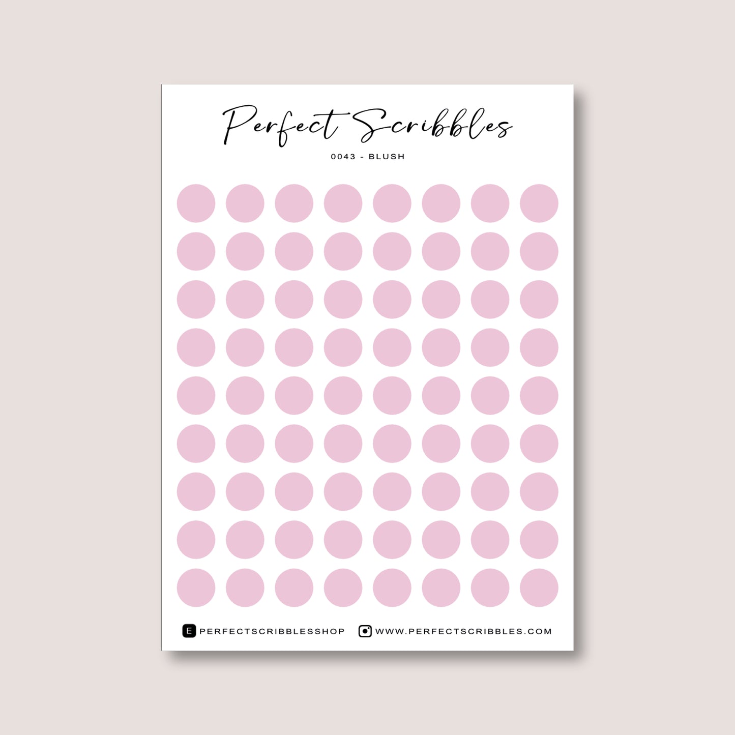 PINK Colours Regular Dot Planner Stickers – 72 Minimal Matte Dots (6 mm)
