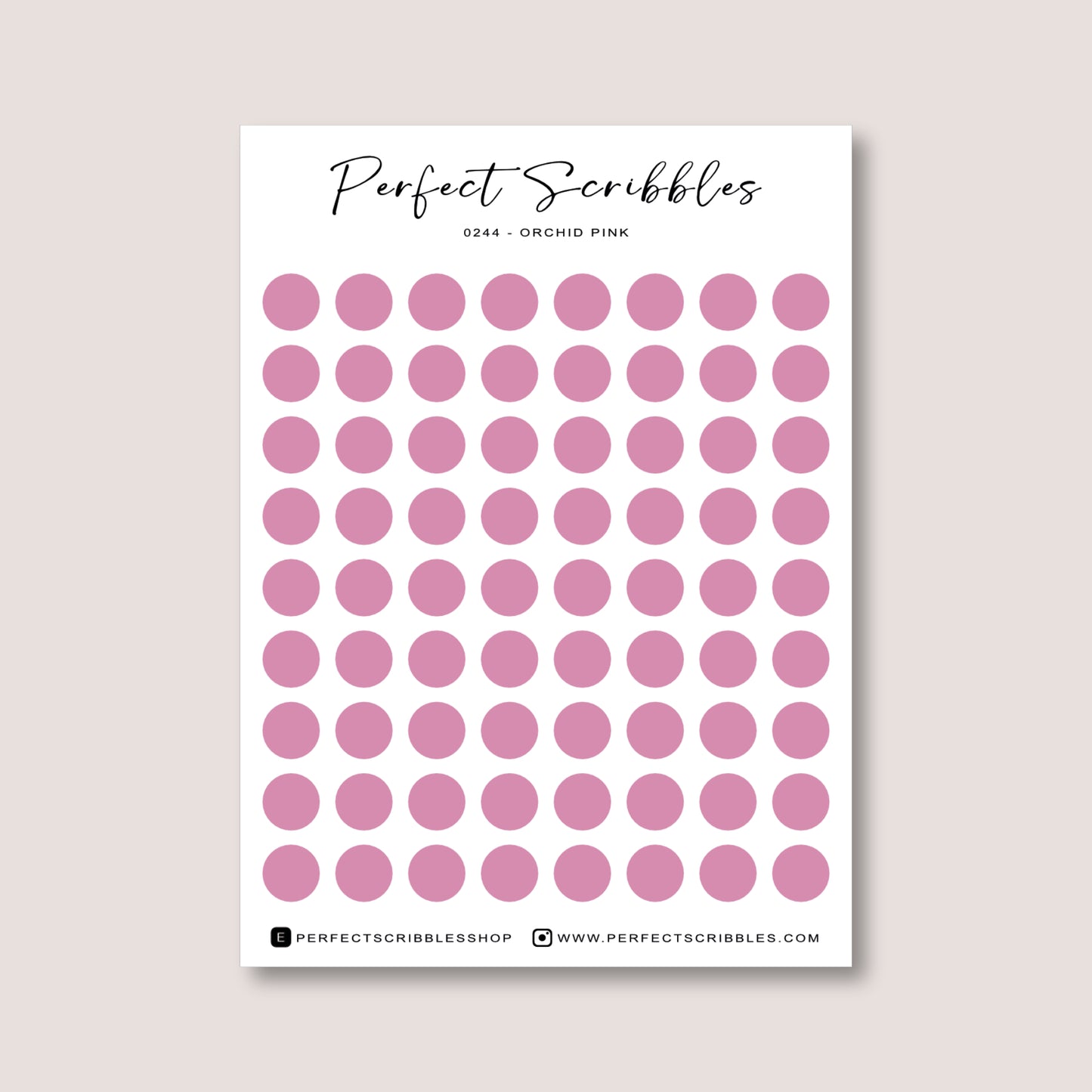 PINK Colours Regular Dot Planner Stickers – 72 Minimal Matte Dots (6 mm)