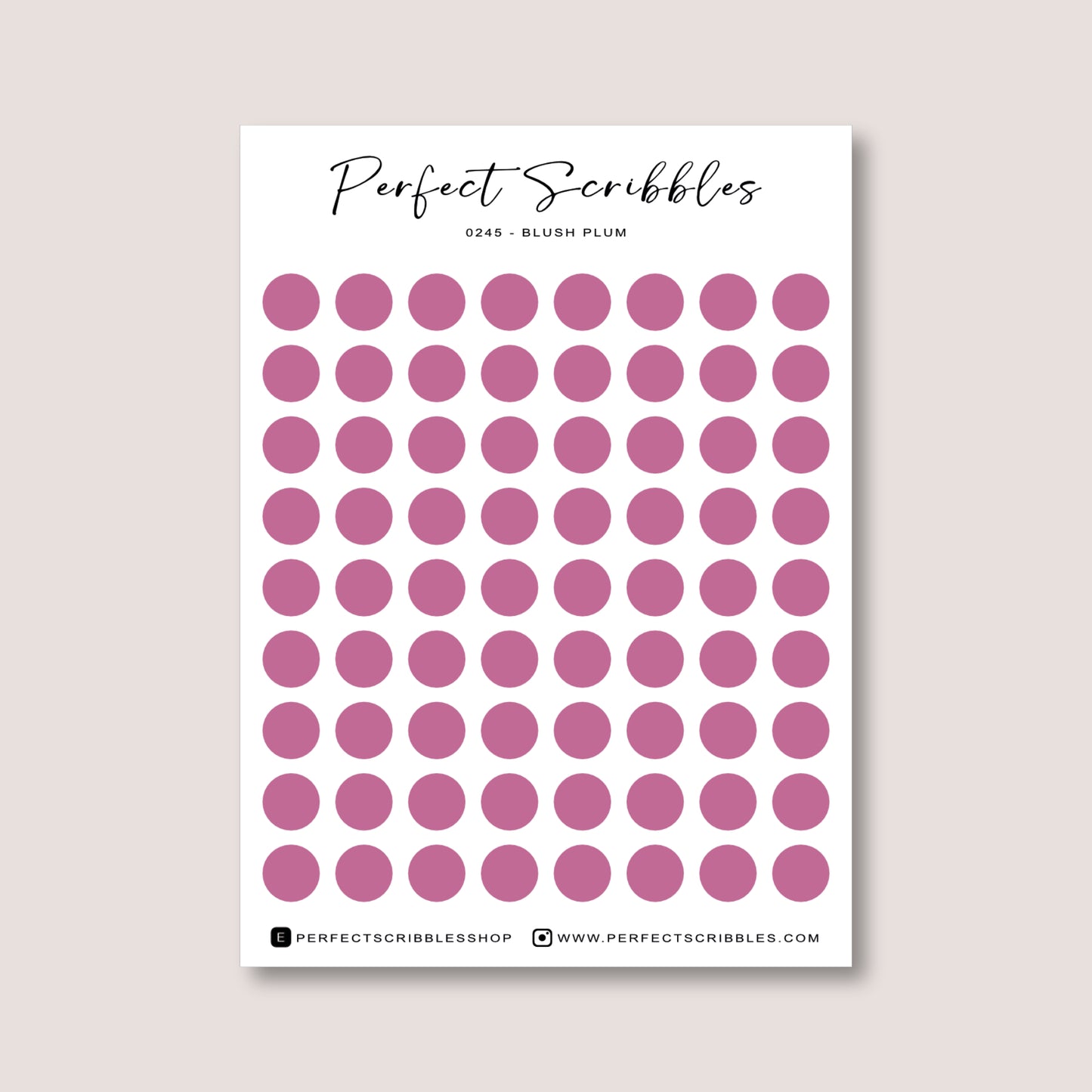 PINK Colours Regular Dot Planner Stickers – 72 Minimal Matte Dots (6 mm)