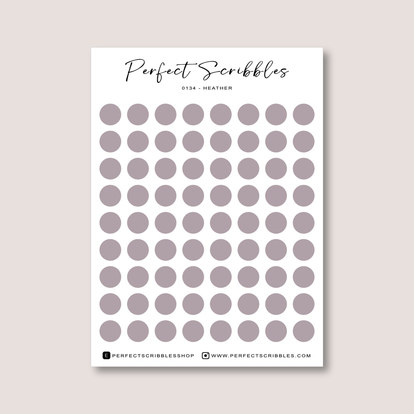 PURPLE Colours Regular Dot Planner Stickers – 72 Minimal Matte Dots (6 mm)