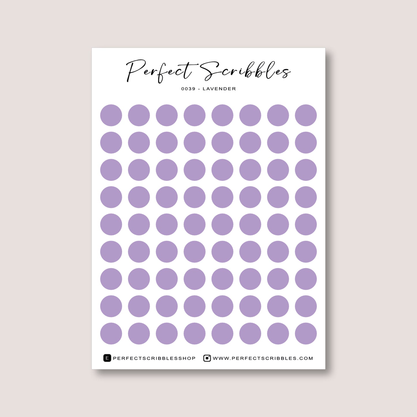 PURPLE Colours Regular Dot Planner Stickers – 72 Minimal Matte Dots (6 mm)