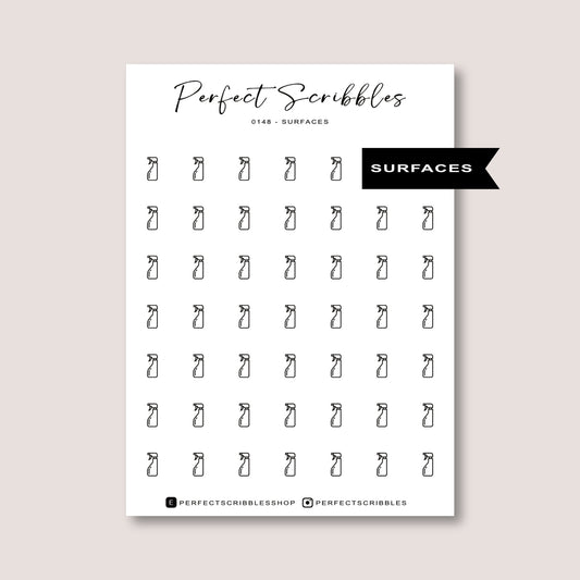 SURFACES icon planner stickers | Minimal | Transparent matte | Stalogy, Hobonichi, Common planner
