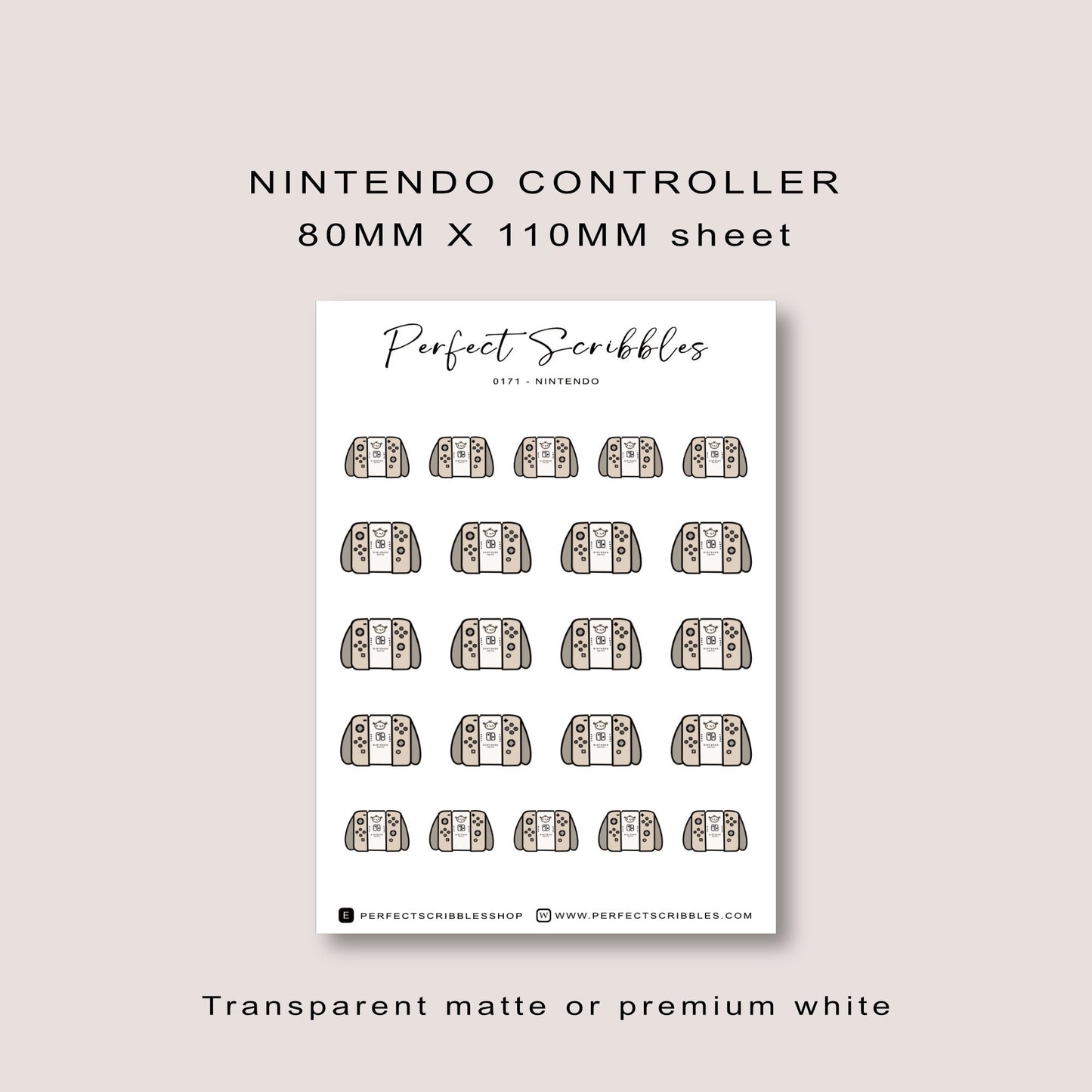 Pegatinas para agenda con iconos de Nintendo | Transparente mate | Blanco premium | Stalogy, Hobonichi, Agenda común