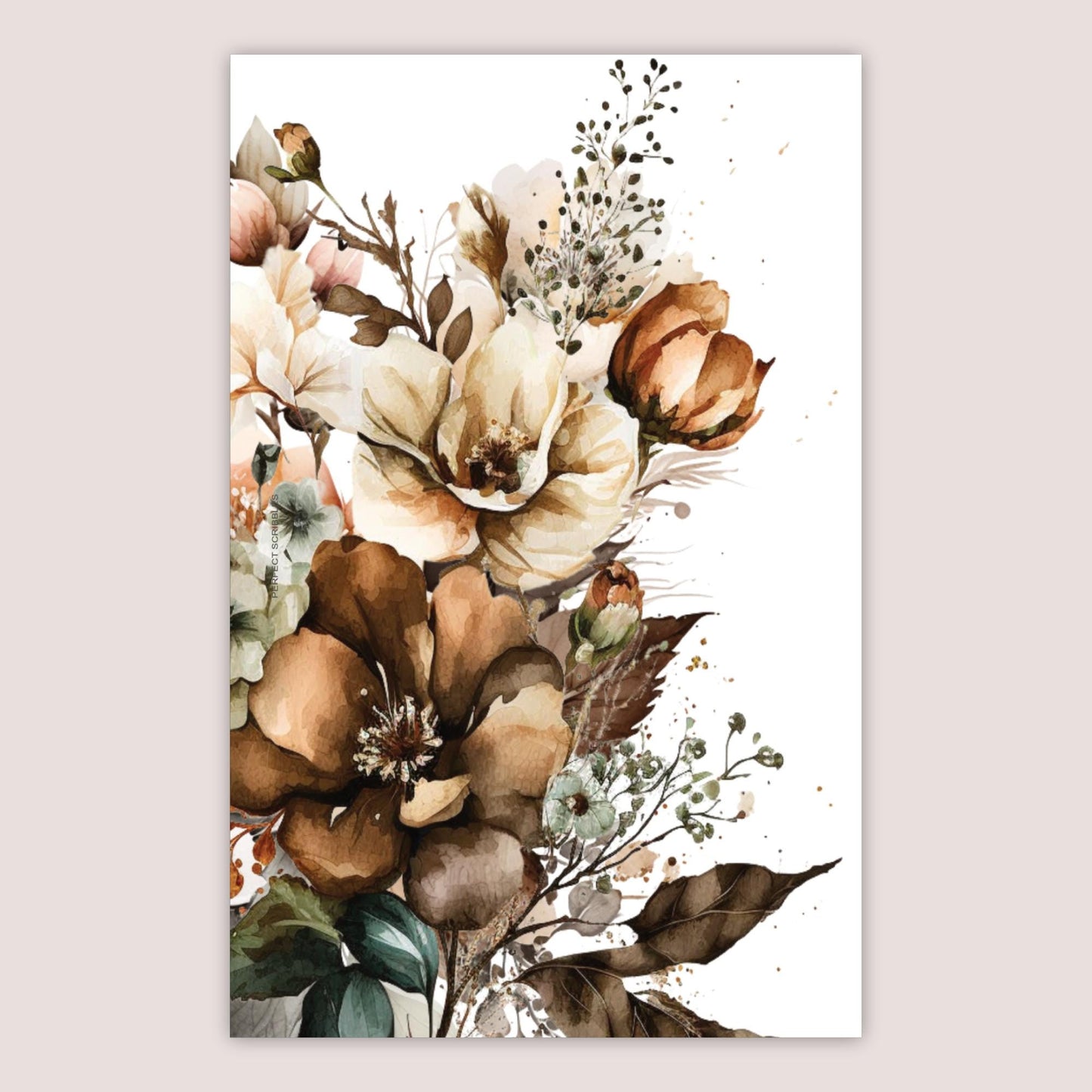 Pocket notebook Dashboard | Neutral florals | Digital printable