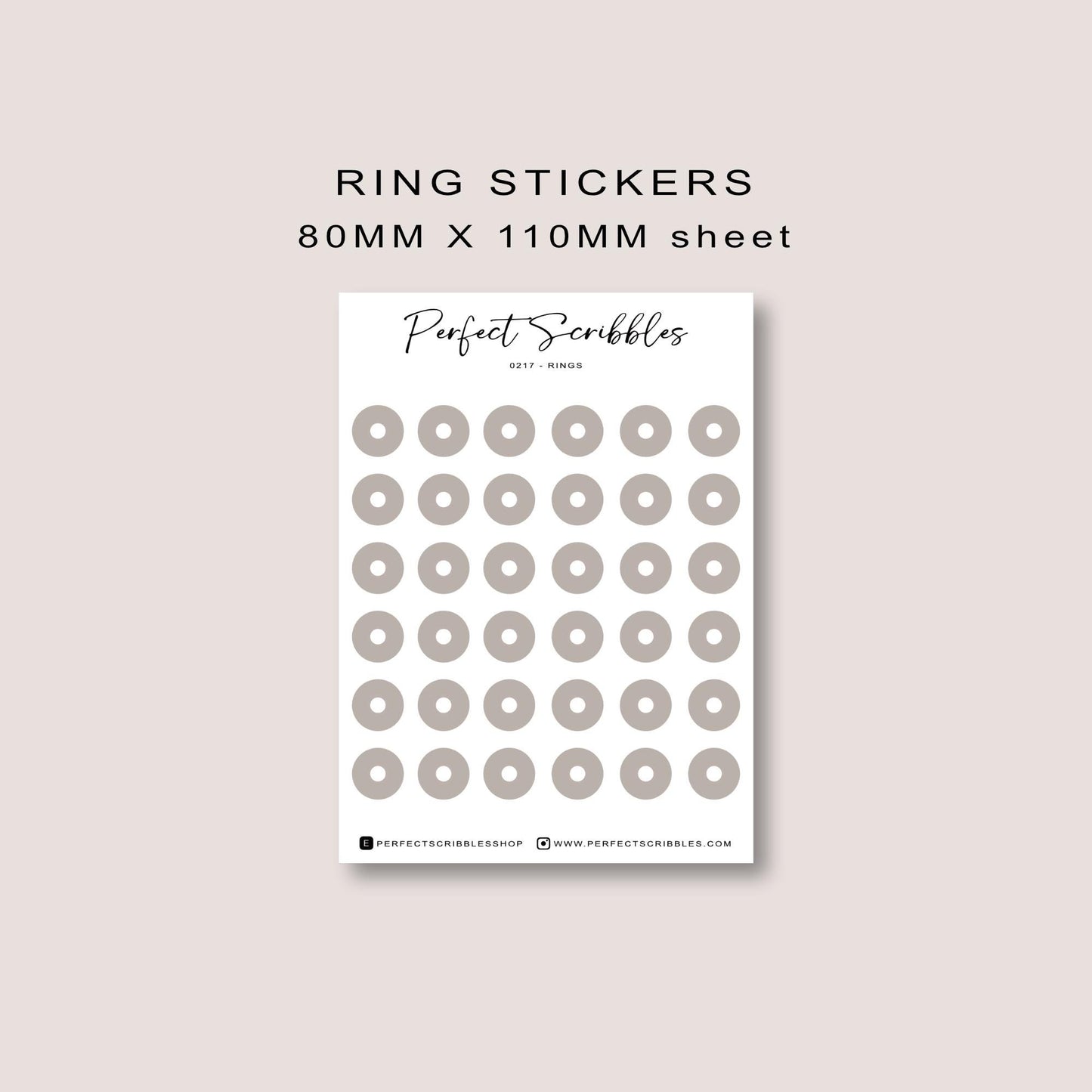 Pegatinas para agenda RING | Minimalista | Transparente mate | Stalogy, Hobonichi | Agenda común