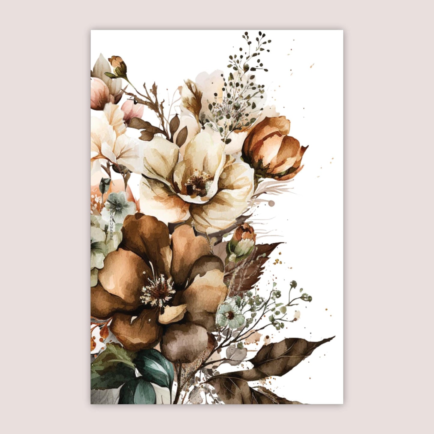 POCKET Floral Dashboard with old letters | Digital printable insert