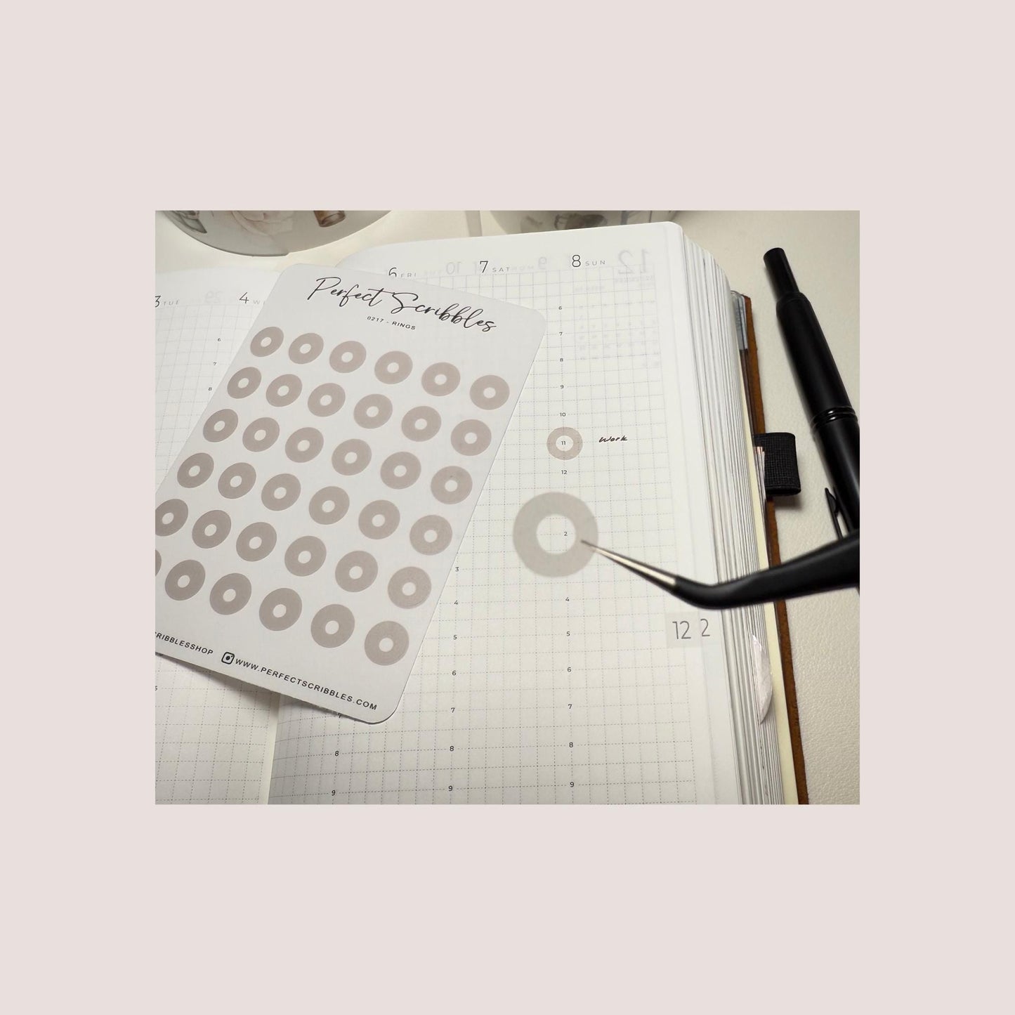 Pegatinas para agenda RING | Minimalista | Transparente mate | Stalogy, Hobonichi | Agenda común