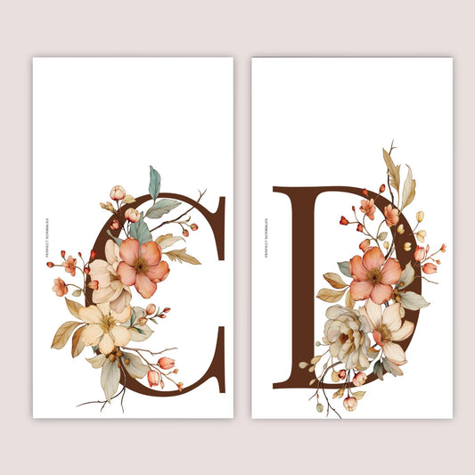 PERSONAL Floral Letter Dashboard | A - N Letters | Vellum