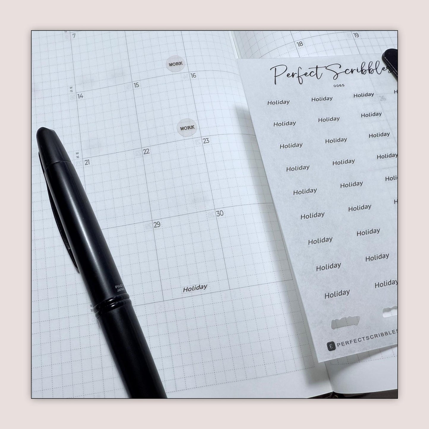 Small holiday stickers | Transparent matte, premium matte white, washi stickers | Hobonichi, Stalogy, Common planner, Bullet journal
