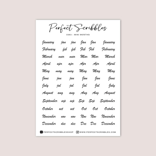 MINI MONTH Planner stickers