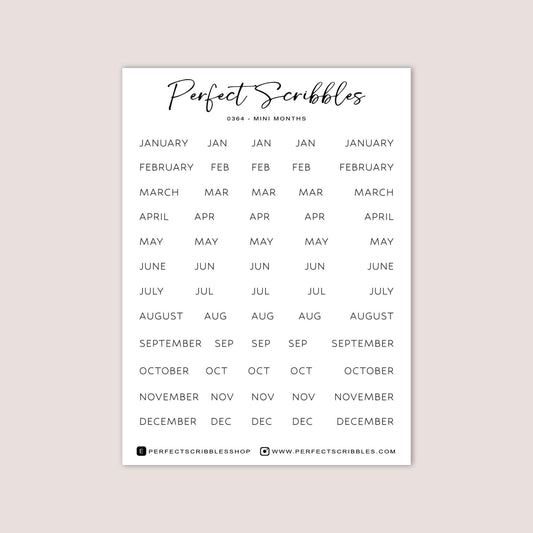 MINI MONTH Sticker Sheet for Planning and Journaling