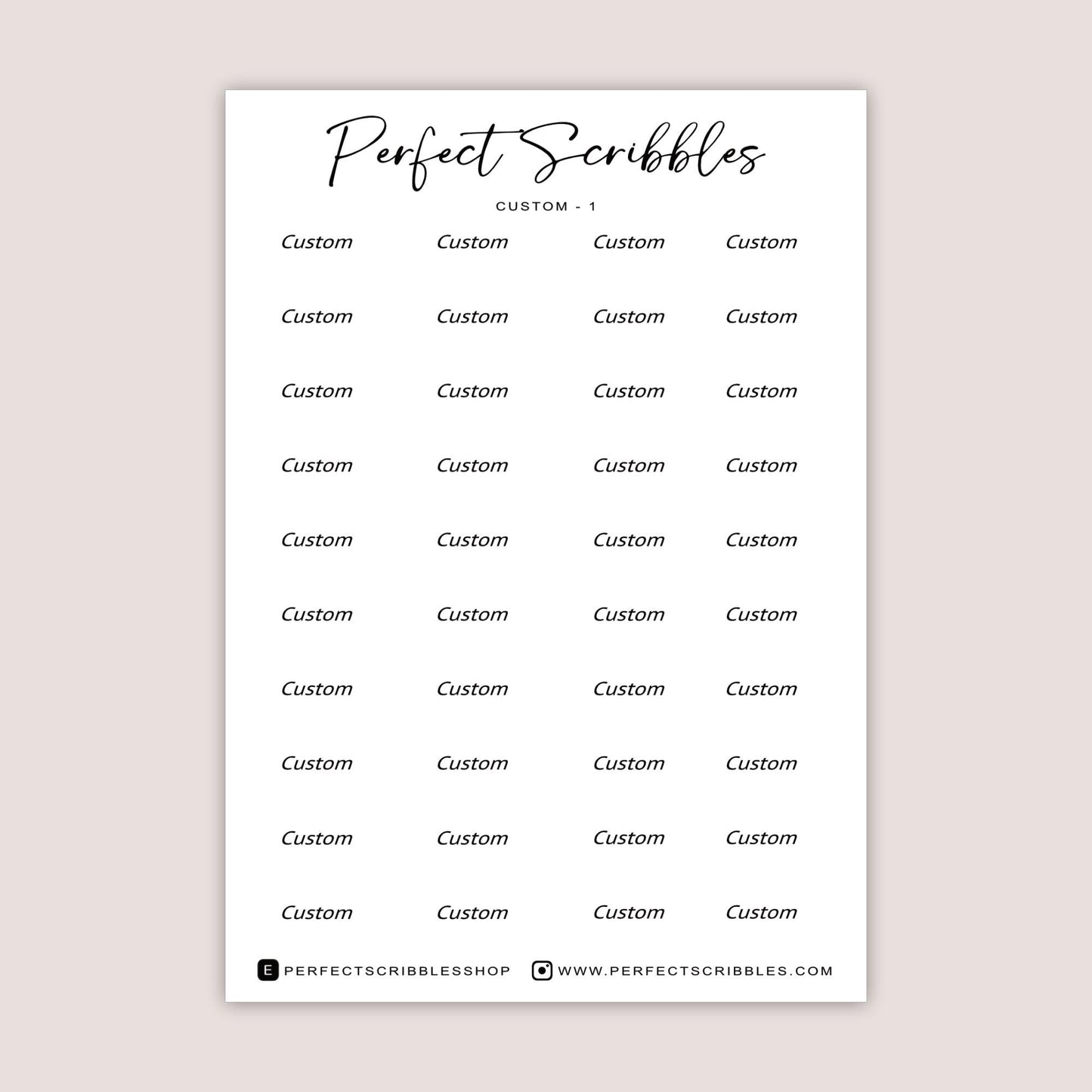 CUSTOM Small WORD Stickers