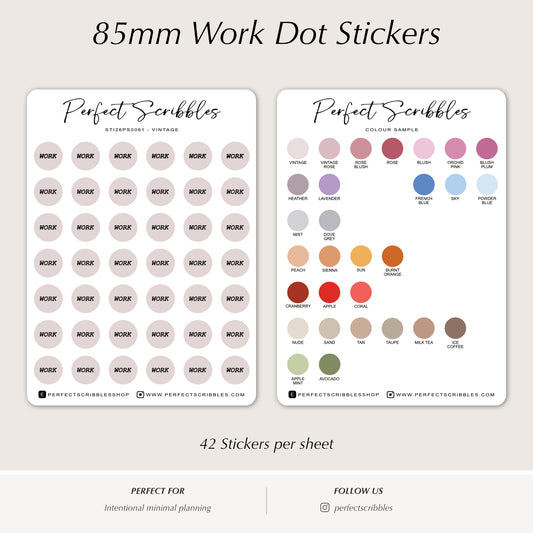 DOT WORK Planner Stickers | 8.5mm Functional Planner Dots
