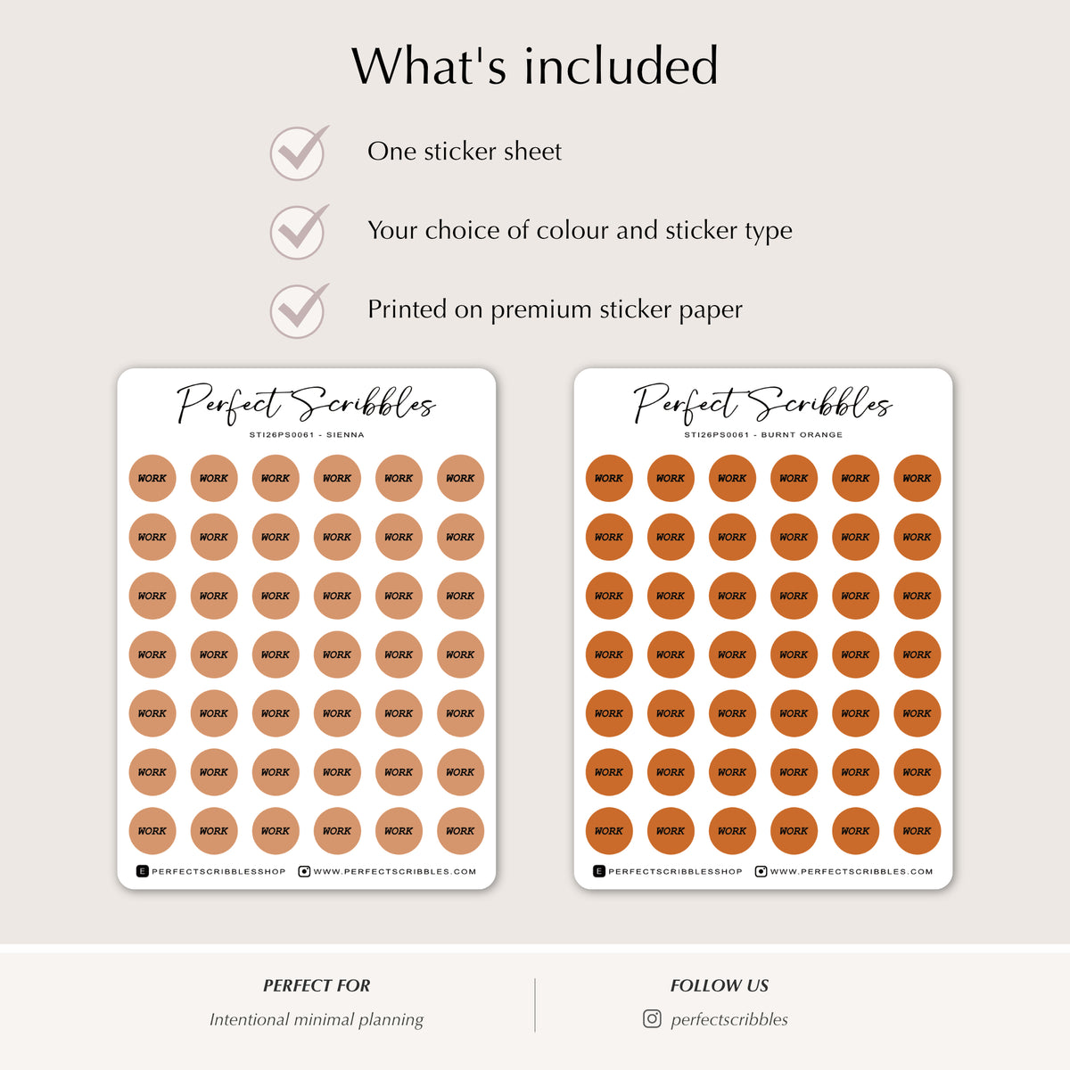 DOT WORK Planner Stickers | 8.5mm Functional Planner Dots