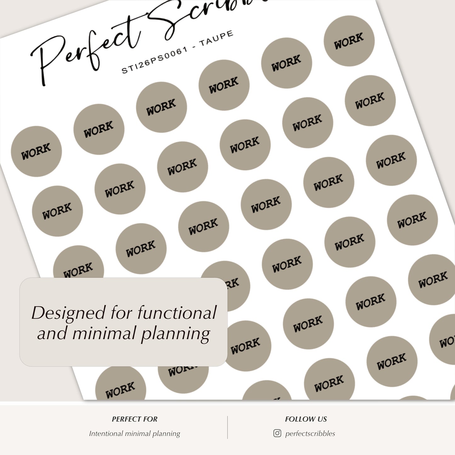 DOT WORK Planner Stickers | 8.5mm Functional Planner Dots
