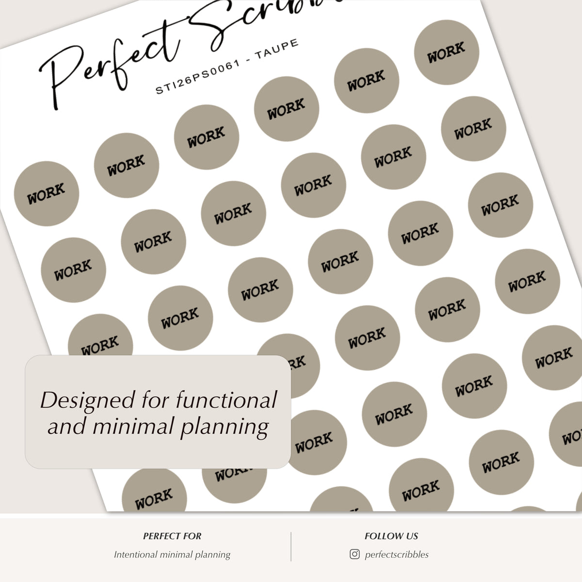 WORK Dot Stickers – Planner & Shift Schedule Markers