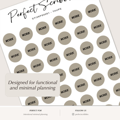 DOT WORK Planner Stickers | 8.5mm Functional Planner Dots