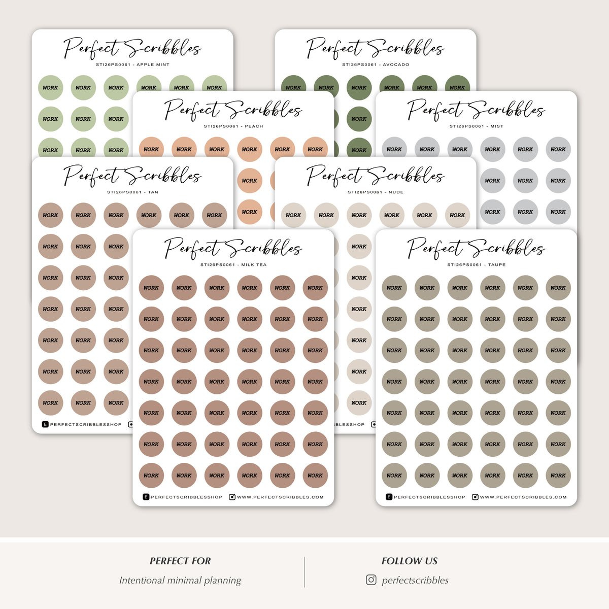 WORK Dot Stickers – Planner & Shift Schedule Markers