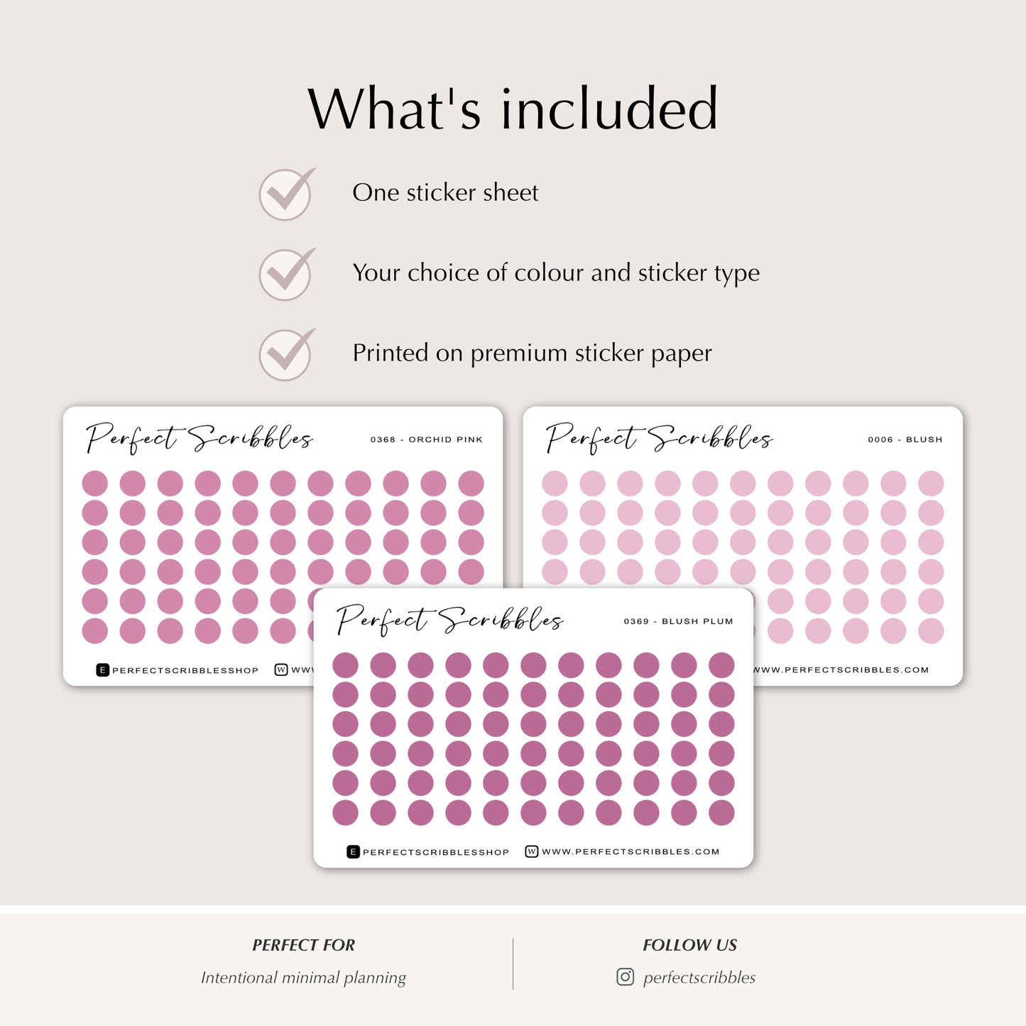 TINY DOTS 4mm | Minimal | Credit card size sheet | Washi Stickers