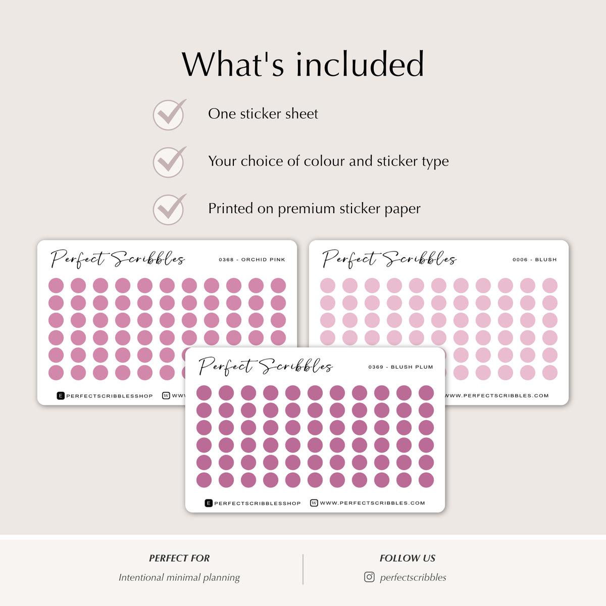 TINY DOTS 4mm | Minimal | Credit card size sheet | Washi Stickers