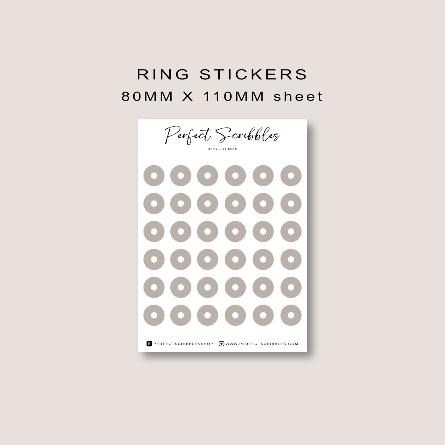 RING planner stickers | Minimal | Transparent matte | Stalogy, Hobonichi | Common planner