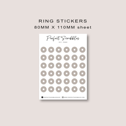 RING planner stickers | Minimal | Transparent matte | Stalogy, Hobonichi | Common planner