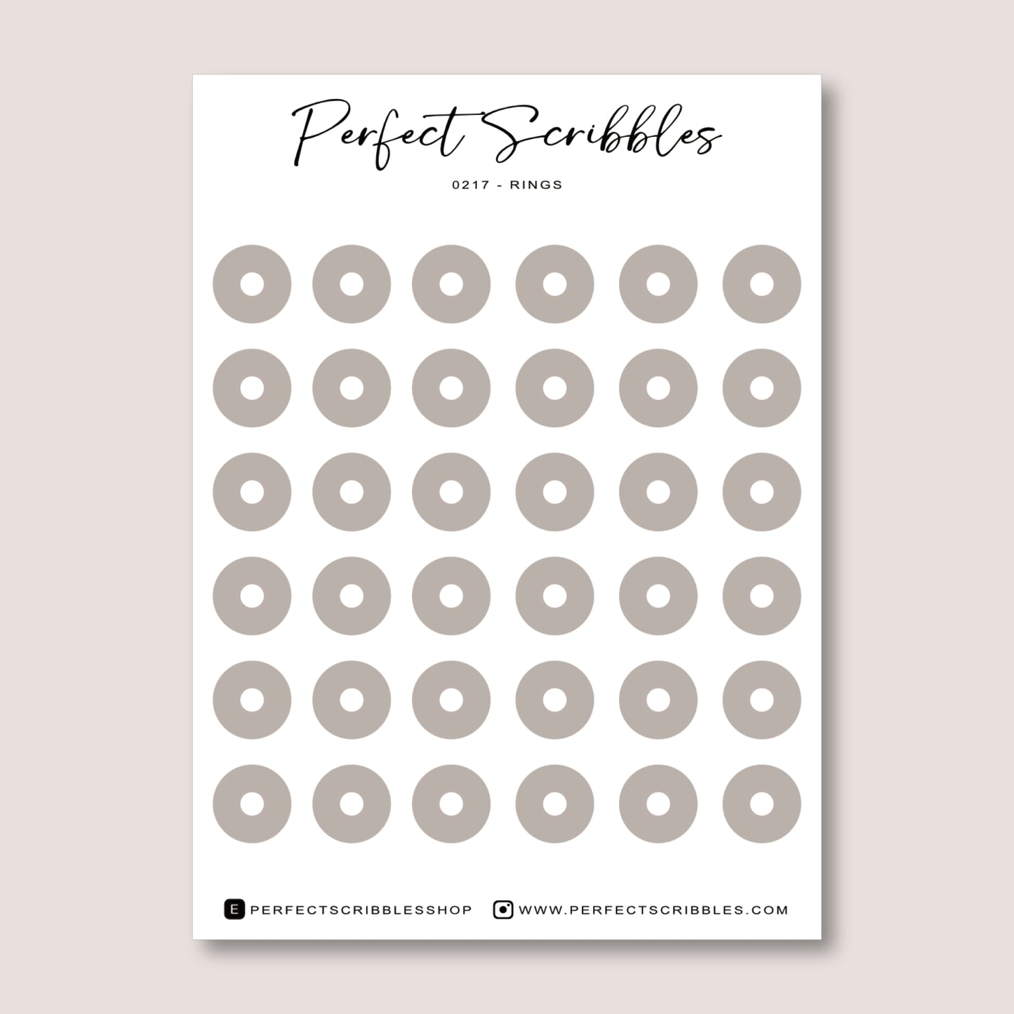 RING planner stickers | Minimal | Transparent matte | Stalogy, Hobonichi | Common planner